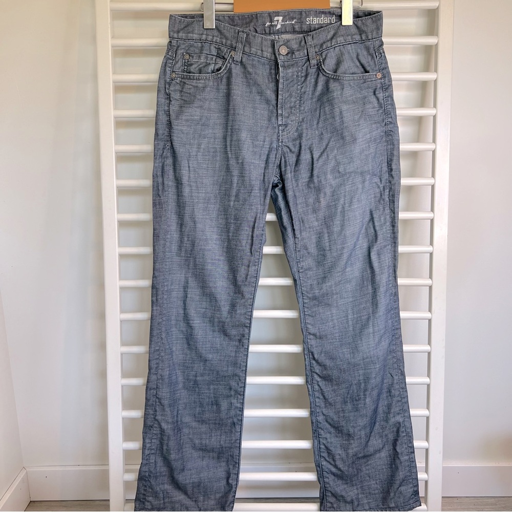 7 For All Mankind Men's Blue Standard Straight Jeans size 30 Button Fly